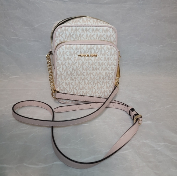 Michael Kors White Rose Gold Chain Crossbody Bag - Picture 2 of 11